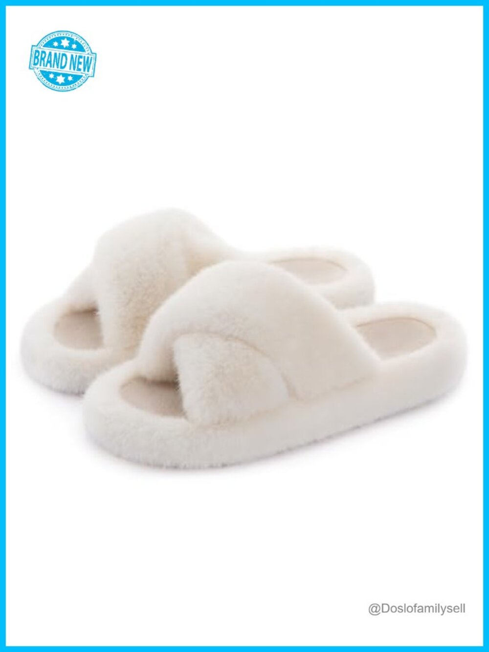 Faux Fur Fluffy Slide Slipper Memory Foam Arch Support Machine Washable